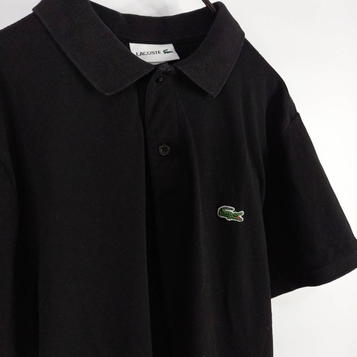 フレンチラコステ　ポロシャツ　半袖　刺繍ロゴ　シェルボタン　ブラック　L | Vintage.City 빈티지숍, 빈티지 코디 정보
