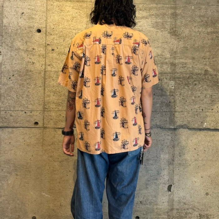NATURAL ISSUE ナチュラルイッシュー cotton tortal patterned S/S shirts コットン総柄半袖シャツ | Vintage.City 빈티지숍, 빈티지 코디 정보