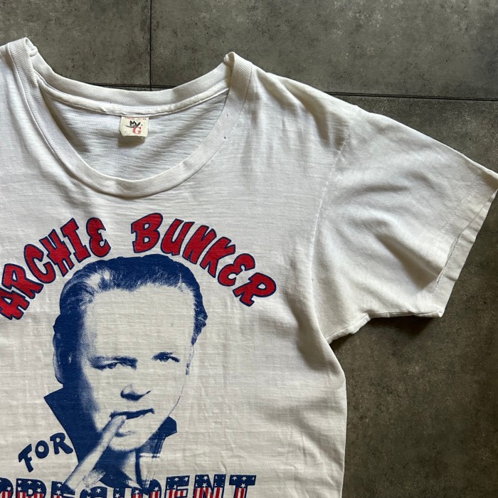 70s archie bunker アーチバンカー tシャツ USA製 ホワイト | Vintage.City