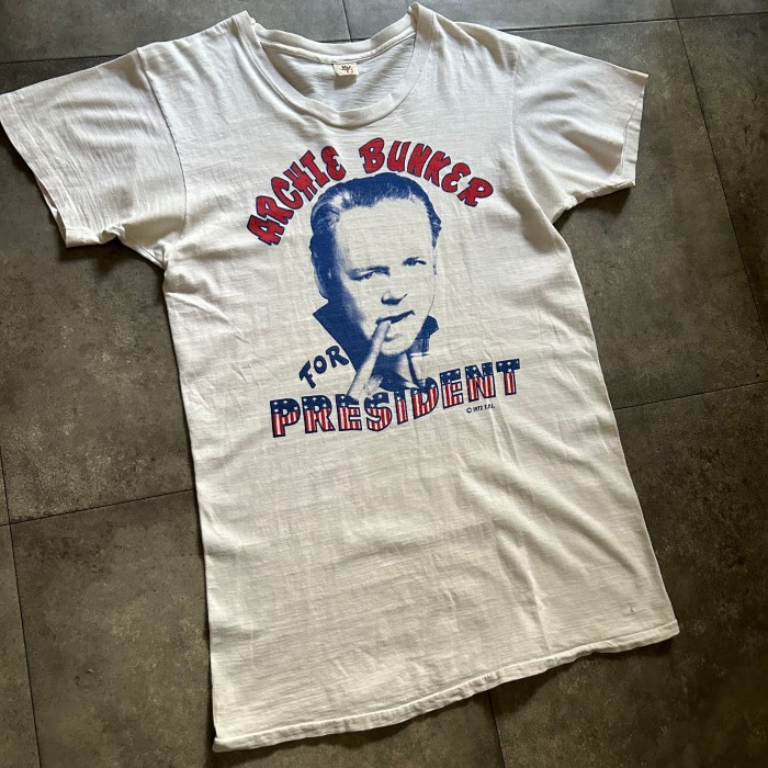 70s archie bunker アーチバンカー tシャツ USA製 ホワイト | Vintage.City