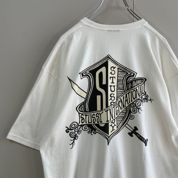 STUSSY メキシコ製 big logo back print T-shirt size XL 配送C ステューシー　バックプリントTシャツ　剣城 | Vintage.City 빈티지숍, 빈티지 코디 정보