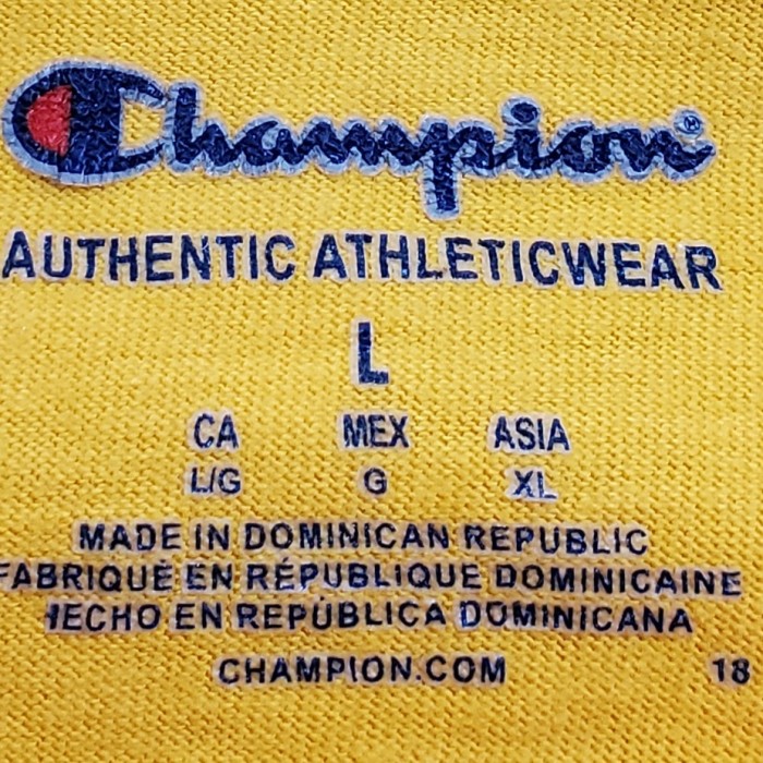 champion チャンピオンメキシコ製黄色イエローカラープリントティーシャツt | Vintage.City 빈티지숍, 빈티지 코디 정보