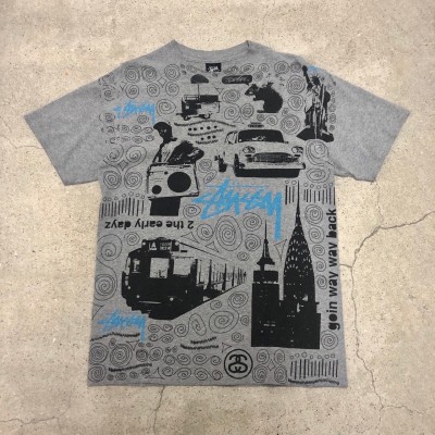 00s OLD STUSSY/NEW YORK print Tee/M/over print Tee/ニューヨークプリント/オーバープリントT/Tシャツ/グレー/ステューシー/オールドステューシー/古着/ヴィンテージ/アーカイブ | Vintage.City Vintage Shops, Vintage Fashion Trends