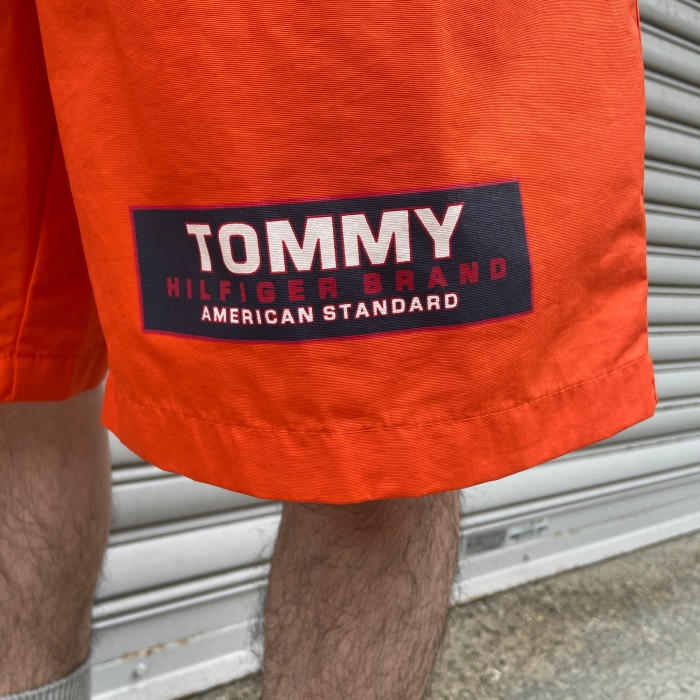 TOMMY JEANS トミーヒルフィガー ナイロンショートパンツ オレンジ L | Vintage.City 古着屋、古着コーデ情報を発信