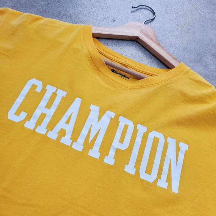 champion チャンピオンメキシコ製黄色イエローカラープリントティーシャツt | Vintage.City 古着屋、古着コーデ情報を発信