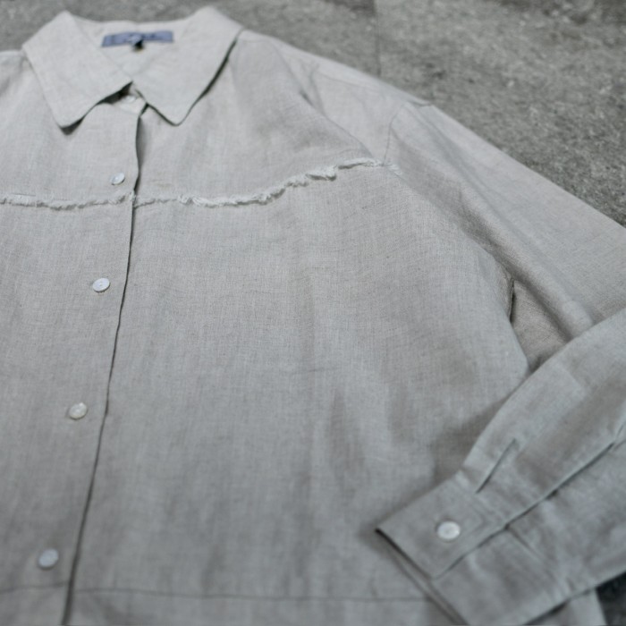 古着 オーバーサイズ リネンシャツ フリンジ デザインシャツ 長袖シャツ | Vintage.City 빈티지숍, 빈티지 코디 정보