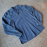 バンドカラー レースアップシャツ used [305031] | Vintage.City 古着屋、古着コーデ情報を発信