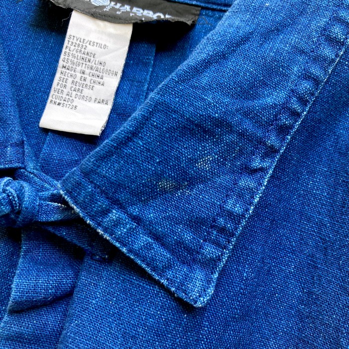 90’s “SAG HARBOR” Indigo Linen China Jacket | Vintage.City 古着屋、古着コーデ情報を発信