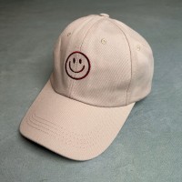 ニコちゃん　スマイル　フリーサイズ　キャップ　帽子　オフホワイト | Vintage.City 古着屋、古着コーデ情報を発信