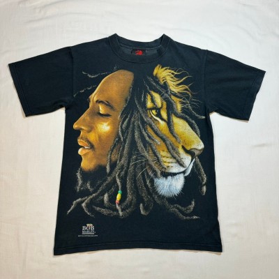 00s Bob Marley T-shirt Tシャツ レゲエ ボブマーリー ロックT バンドTシャツ ボブマーリー ライオン 大判 プリント ブラック 黒 S | Vintage.City 古着屋、古着コーデ情報を発信