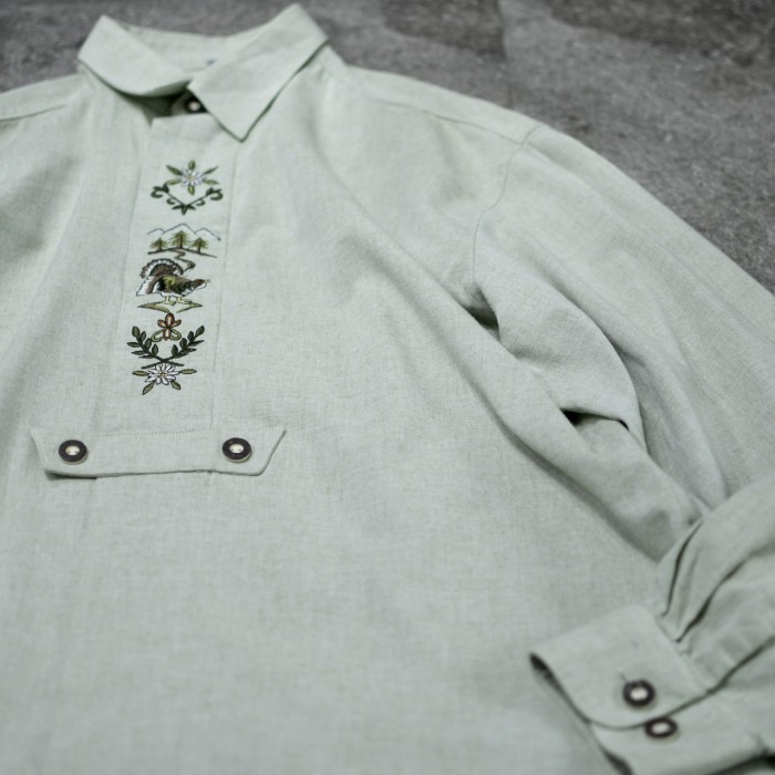 古着 オーバーサイズ チロリアンシャツ デザインシャツ 刺繍 長袖シャツ シャツ | Vintage.City 빈티지숍, 빈티지 코디 정보