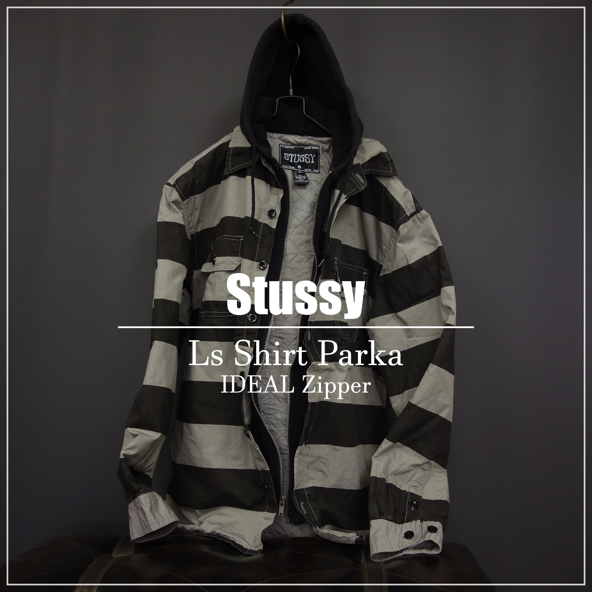 00s～ Vintage US古着☆Stussy ステューシー 長袖シャツパーカー ...