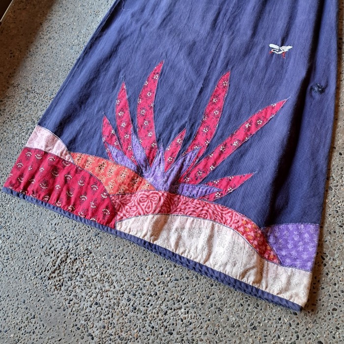 インド製 アップリケ＆刺繍ロングスカート used [305038] | Vintage.City 古着屋、古着コーデ情報を発信