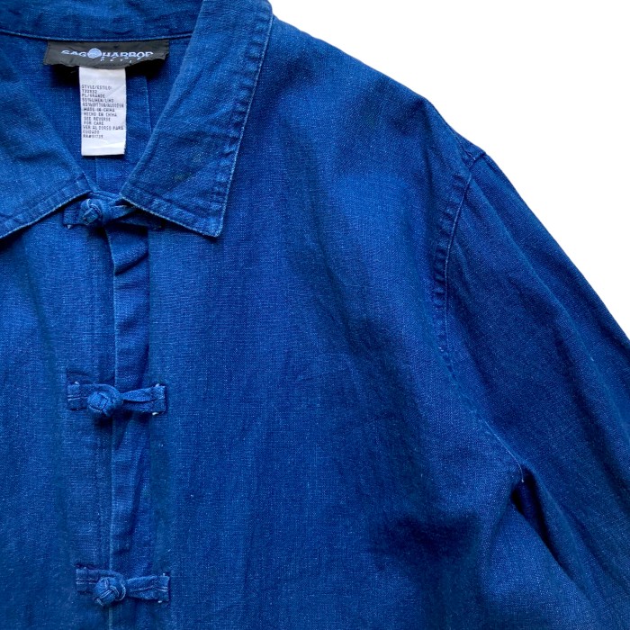 90’s “SAG HARBOR” Indigo Linen China Jacket | Vintage.City 빈티지숍, 빈티지 코디 정보