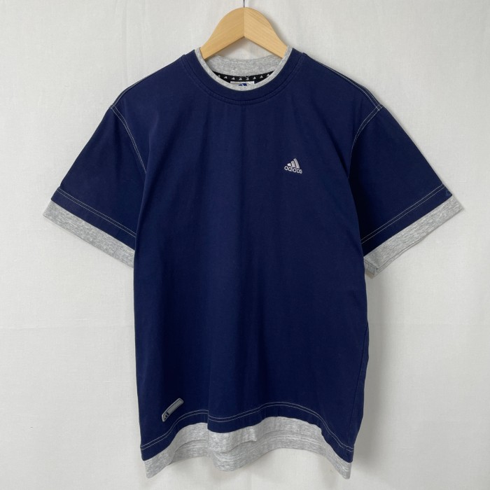 90s 00s adidas レイヤードTシャツ ワンポイント 古着 アディダス ...