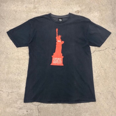 STUSSY/Statue of liberty print Tee/L/自由の女神プリントT/Tシャツ/ブラック/ステューシー/古着 | Vintage.City 빈티지숍, 빈티지 코디 정보