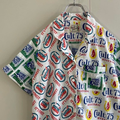 HYSTERIC GLAMOUR open collar shirt size M 配送C ヒステリックグラマー　総柄シャツ　開襟　ヒスガール | Vintage.City 빈티지숍, 빈티지 코디 정보