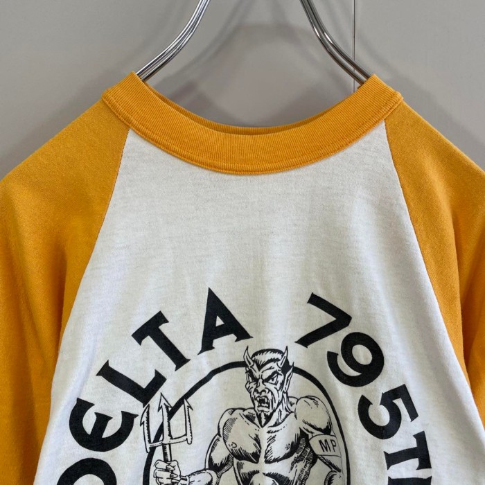 SOFFE SHIRT 90s usa製 DELTA 795TH devil T-shirt size M 配送C　90年代　ラグランTシャツ　シングルステッチ　デーモン | Vintage.City 古着屋、古着コーデ情報を発信
