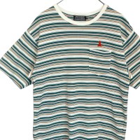 HYSTERIC GLAMOUR Tシャツ 刺繍ロゴ ワンポイント ボーダー | Vintage.City 古着屋、古着コーデ情報を発信