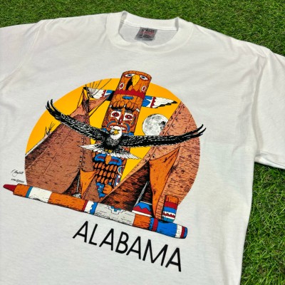 【Men's】 ALABAMA ネイティブ アメリカン モチーフ Tシャツ / Made In USA Vintage ヴィンテージ 古着 ティーシャツ T-Shirts | Vintage.City 빈티지숍, 빈티지 코디 정보