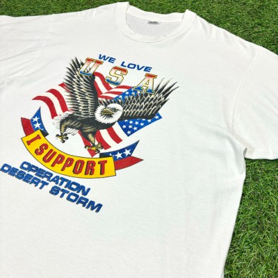 【Men's】90s WE LOVE USA ホワイト 半袖 Tシャツ / Made in USA Vintage ヴィンテージ 古着 ティーシャツ T-Shirts | Vintage.City 古着屋、古着コーデ情報を発信