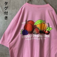 タグ付き STUSSY fruit back print T-shirt size L 配送A ステューシー　バックプリントTシャツ　果物 | Vintage.City 빈티지숍, 빈티지 코디 정보