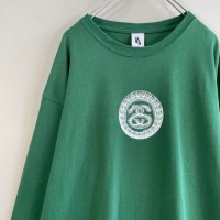 NIKE ✖️ STUSSY  long sleeve T-shirt size L 配送C コラボ　ナイキ　ステューシー　ビッグロゴTシャツ　緑 | Vintage.City 빈티지숍, 빈티지 코디 정보