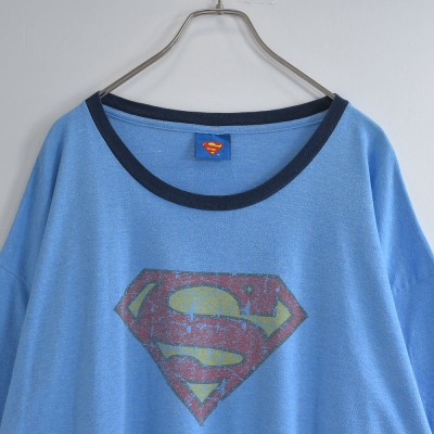 00s SUPERMAN スーパーマン ロゴ プリント リンガーTシャツ DCコミック ヴィンテージ 半袖 カットソー USA アメリカ古着 メンズXXL〜XXXL相当 | Vintage.City Vintage Shops, Vintage Fashion Trends