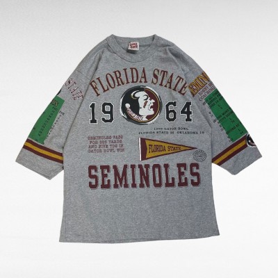 【90's】【USA製】 Long Gone L フロリダステイト セミノールズ フットボールTシャツ 七分袖 | Vintage.City 古着屋、古着コーデ情報を発信