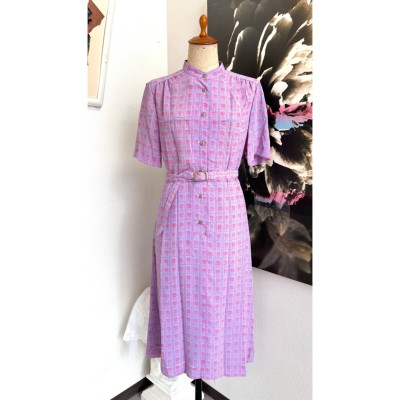 半袖ワンピース 11号 ピンク 紫 レディース | Vintage.City 古着屋、古着コーデ情報を発信