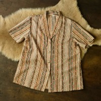 70s 唐辛子パターン オープンカラー ブラウスシャツ 開襟シャツ | Vintage.City 古着屋、古着コーデ情報を発信