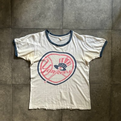 70s リンガーtシャツ USA製 ホワイト L ニューヨークヤンキース | Vintage.City 古着屋、古着コーデ情報を発信