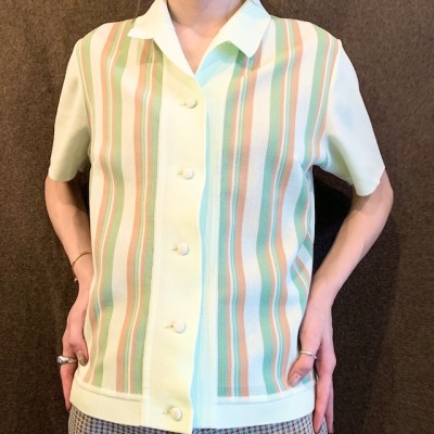 60〜70s ストライプ 半袖 ニットシャツ | Vintage.City 古着屋、古着コーデ情報を発信