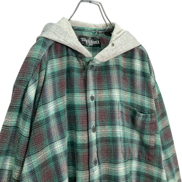 90s DIRECT HIT L/S cotton nel shirt hoodie | Vintage.City 빈티지숍, 빈티지 코디 정보