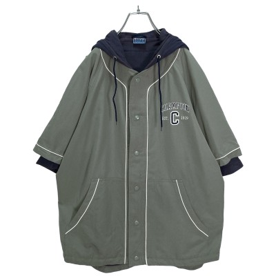 90s Champion S/S fake layered baseball shirt hoody | Vintage.City 古着屋、古着コーデ情報を発信
