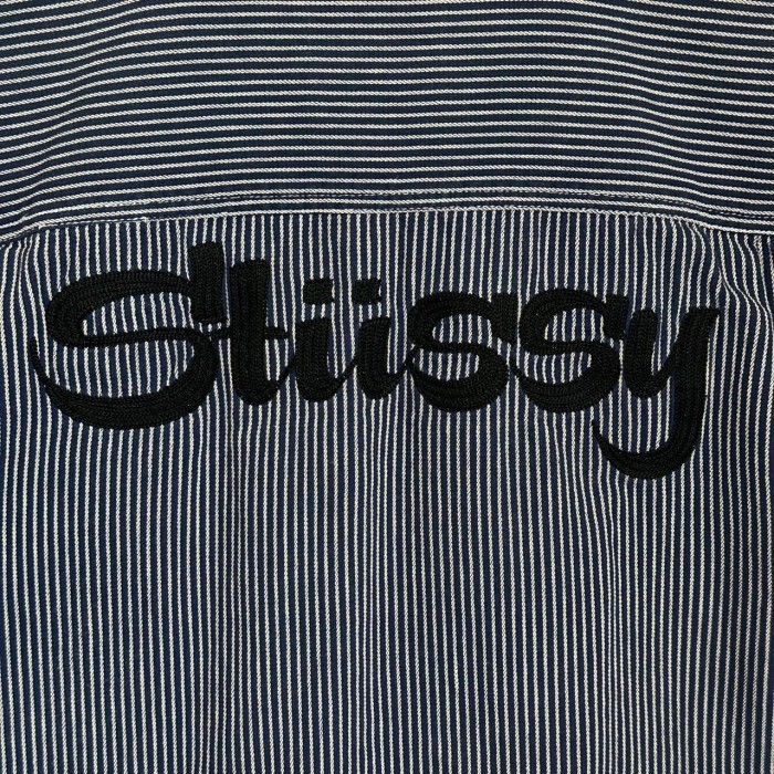 stussy ステューシー シャツ 半袖 バックロゴ 刺繍ロゴ ストライプ ...