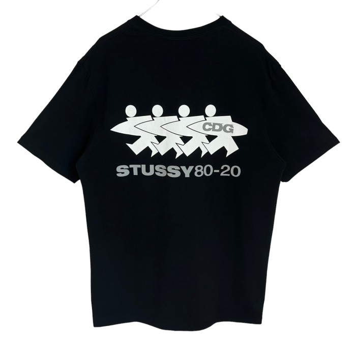 stussy ステューシー Tシャツ L バックロゴ プリント CDG コラボ 