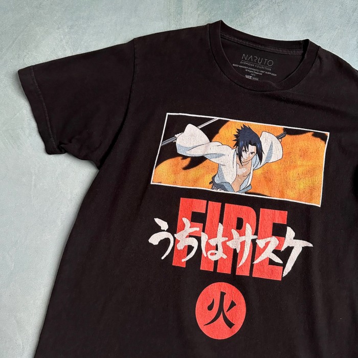 NARUTO ナルト サスケ アニメTシャツ 黒 | Vintage.City