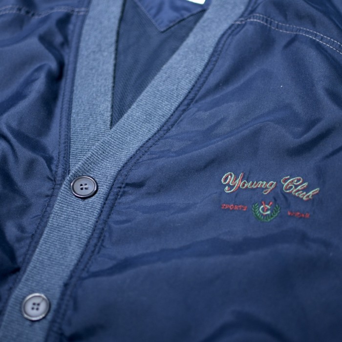 古着 オーバーサイズ デザイン ブルゾン 羽織り カーディガン ネイビー | Vintage.City 古着屋、古着コーデ情報を発信