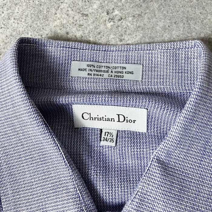 80s Christian Dior 織り 総柄 長袖 コットン ドレス シャツ 17 1/2 / 80年代 クリスチャン ディオール ビンテージ | Vintage.City 古着屋、古着コーデ情報を発信
