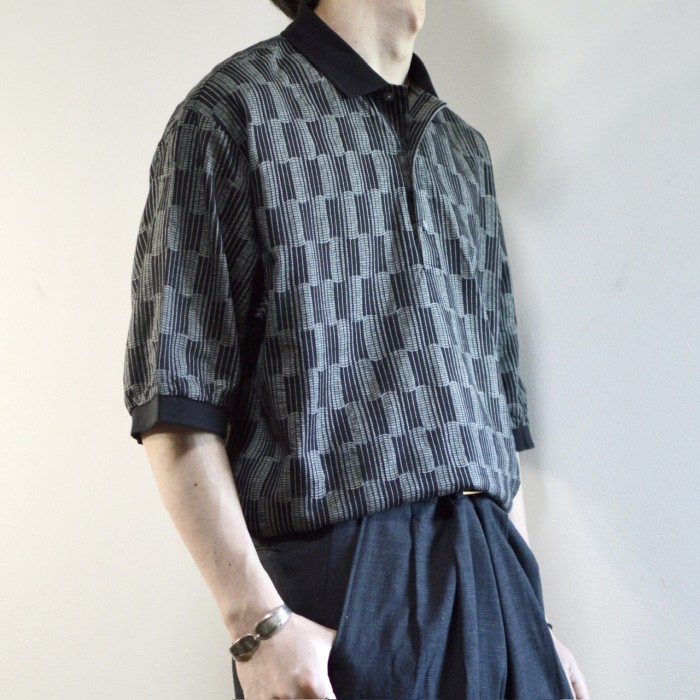 古着 オーバーサイズ 半袖 ポロシャツ ジャカード織り デザイン | Vintage.City 빈티지숍, 빈티지 코디 정보