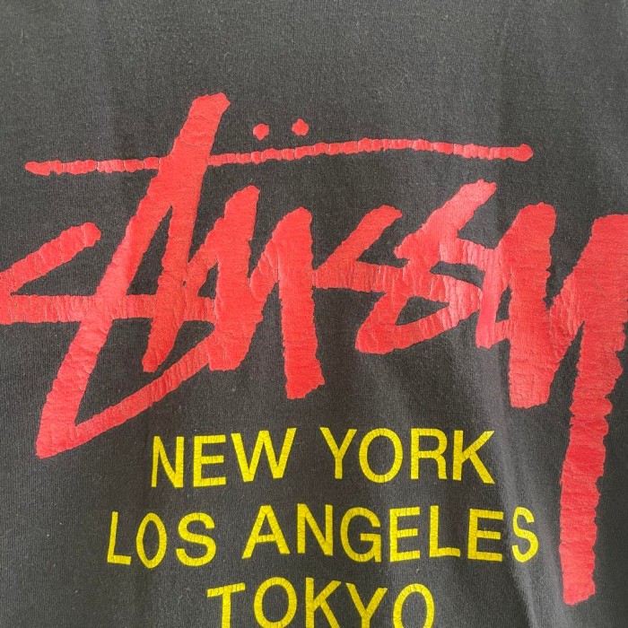 STUSSY world tour logo T-shirt size M 配送C ステューシー　ワールドツアーロゴTシャツ　両面プリント | Vintage.City 古着屋、古着コーデ情報を発信