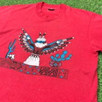 【Men's】80s - 90s ネイティブアメリカン モチーフ レッド Tシャツ / Made In USA Vintage ヴィンテージ 古着 ティーシャツ T-Shirts 赤 インディアン | Vintage.City 古着屋、古着コーデ情報を発信