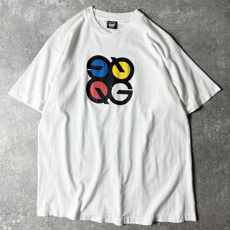 80s USA製 Quad Graphics 企業物 ロゴ プリント 半袖 Tシャツ XL / 80 ...