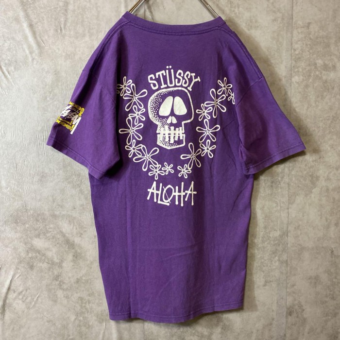 STUSSY aloha skull print T-shirt size M 配送A　ステューシー　アロハスカル　両面プリントTシャツ 00s | Vintage.City 빈티지숍, 빈티지 코디 정보