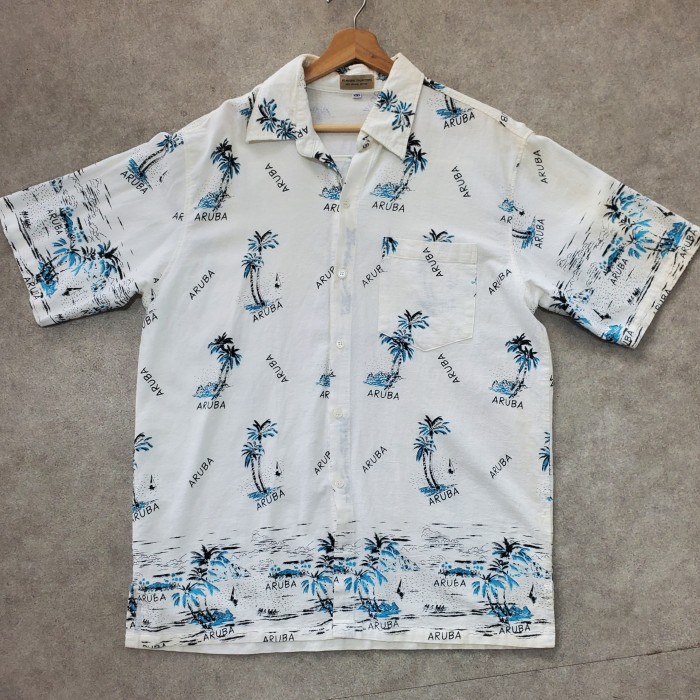 aloha shirts アロハシャツ ハワイアン民族衣装半袖総柄古着aruba | Vintage.City 빈티지숍, 빈티지 코디 정보