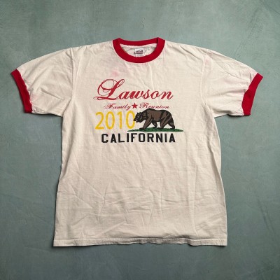 カルフォルニア　色移りあり　リンガーTシャツ　白　赤 | Vintage.City 古着屋、古着コーデ情報を発信
