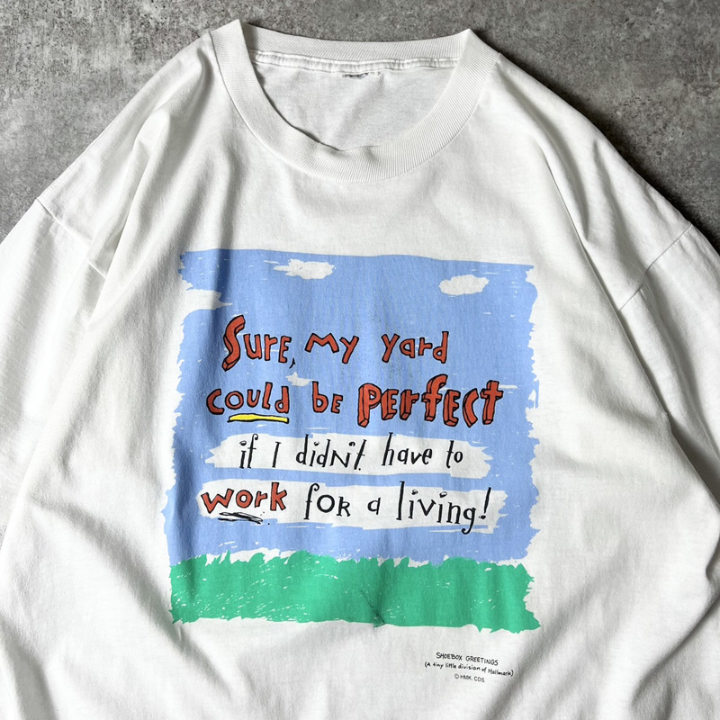 90s SHOEBOX GREETINGS メッセージ プリント 半袖 Tシャツ / 90年代 