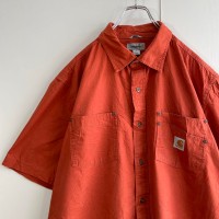 Carhartt double pocket work shirt size XL 配送C　カーハート　ラベルロゴ　ワークシャツ　オーバーサイズ　橙　90s | Vintage.City 빈티지숍, 빈티지 코디 정보