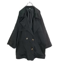 90s vintage black silk design trench jacket | Vintage.City 古着屋、古着コーデ情報を発信